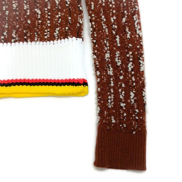 Marco de Vincenzo Bouclé V Neck Brown Sweater - Picture 7 of 8